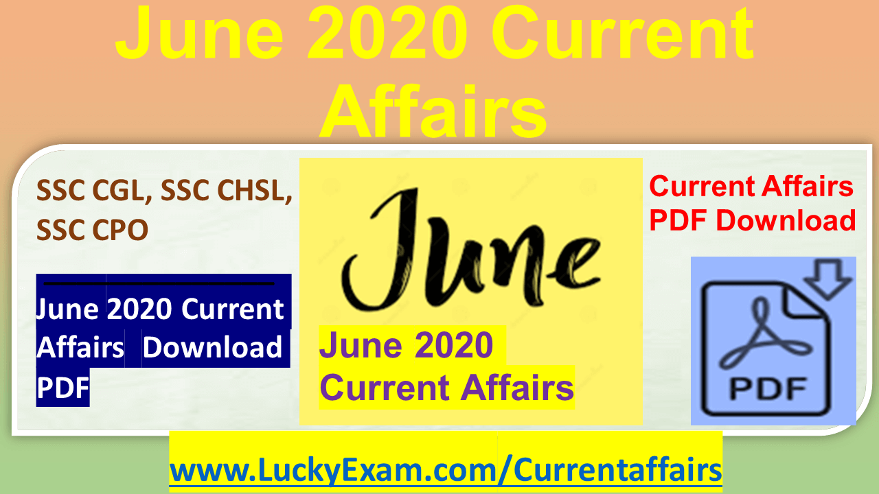 June 2020 Current Affairs